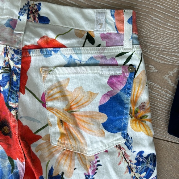 7 for all mankind, floral, jeans, cotton spandex, size 25 - Picture 4 of 4